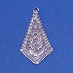 vtg Sterling silver handmade pendant 925 tag w/ beads details, silver tested