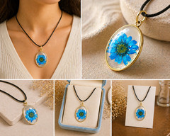Epoxy Resin with Abalone Shell Pendant & Earring Set