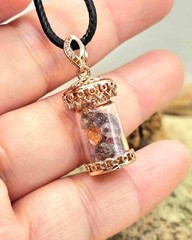 Nature Super Seven Crystal Chips Bottle Pendant Necklace