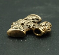Celtic Triskelion Mjolnir, Viking Thor Hammer Pendant, Wolves Head Pagan Amulet