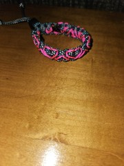 Lot of 2 Braided Nylon Cord Bolo Bracelets Multicolor Heart Charm Adjustable