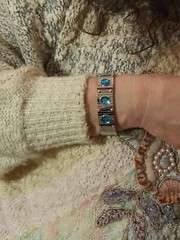 9ct London Blue Topaz Ring & Bracelet Silver 19mm Handmde Statement Jewelry Gift