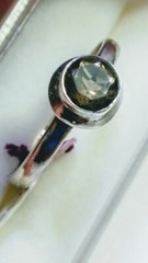 CUTE NATURAL SMOKY QUARTZ IN.925 STERLING SILVER RING IN SIZE 9.25-9.5!