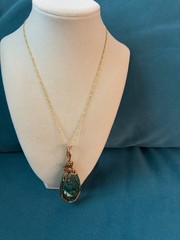 Handcrafted Genuine Malachite Chrysocolla Pendant Necklace