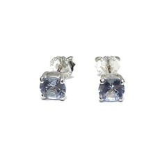 Sterling Silver Earrings Studs With 5.5mm Cubic Zirconia Solid Hallmarked 925