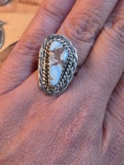 Natural Golden Hills Turquoise Ring | Size 6.25 | Sterling Silver