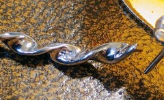 Taxco Modernist 1½»Dia. Spiral Twist Hoop Post Earrings 5.9g 925 Sterling Silver