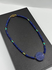Natural Lapis Lazuli Beaded Necklace with turquoise