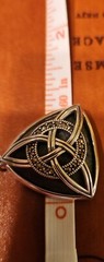 Irish Trinity Knot Connemara Marble Sterling Silver Pendant w 18″ Chain 12.5 gms