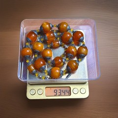 Vintage Amber resin beads with Tibetan Silver cap handmade necklace and earrings