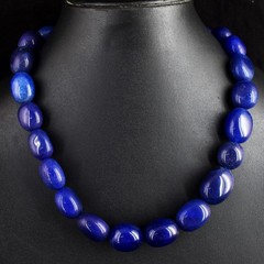 Single Strand 766.00 Cts Blue Shapphire Best Beaded Necklace Jewelry VK 45 E749