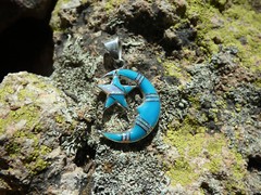 Crescent Moon Star Sterling Silver 925 Turquoise Gemstone & Opal Pendant NEW D40