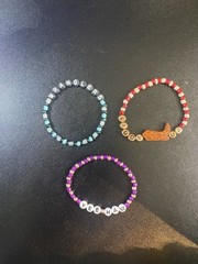 3 country cowboy girl theme friendship bracelets 7in elastic stretch