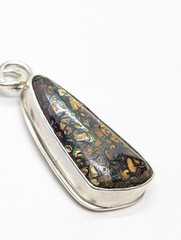 Australian Boulder Opal Artisan Hand Made Sterling Silver Pendant .A24c