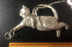 Pewter cat pendant – Gallo signed – 2.5 inches long
