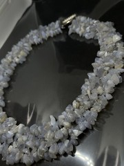 White Quartz Chunky Necklace With Silver Tone Filigree Clasp 18in Stunning✨