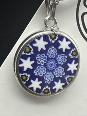 Murano Glass Pendant Necklace 20mm Handmade Venetian Jewelry Gift (MZ-53)