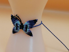 Handmade Macrame Anklet with Multicolor Butterfly Design