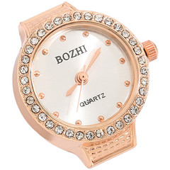 Elegant For MINI Quartz Ring Watch For Women Round Rhinestone Gold Silver Rose
