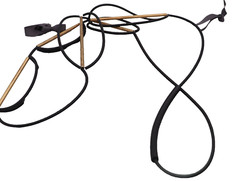 Designer ELLESANTI Modern Metallic Gold & Black Rubber Line 43″ Necklace ~ NEW