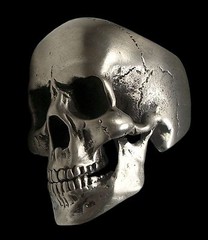 Sterling Silver Skull Ring, Full Jaw Skull Ring, Anatomical Skull Ring