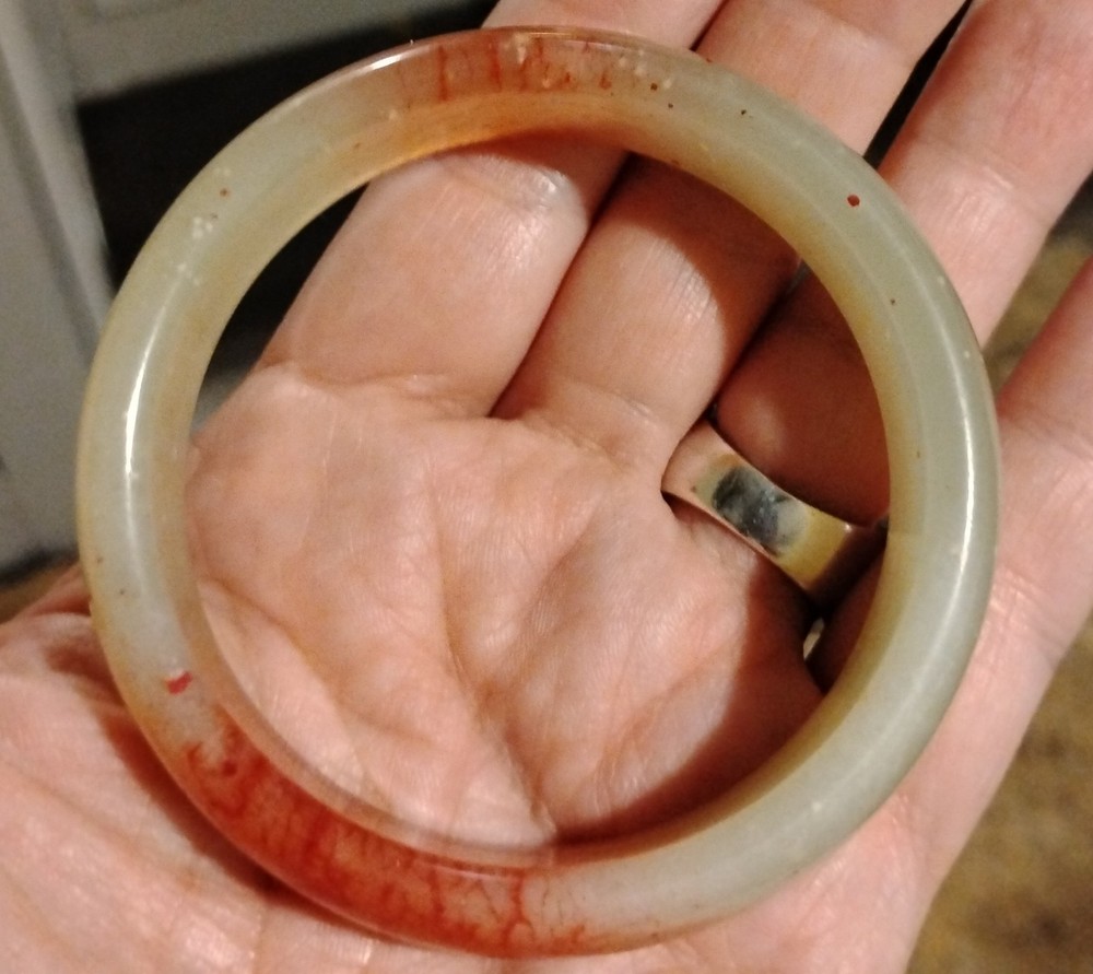 Chicken Blood Style Jade Bangle