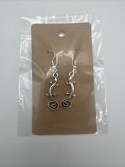 Lizard Salamander Dangle Earrings Costume Jewelry Hippie Y2K 1” Dangler NIP