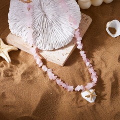 Boho Faux Stone Crushed Irregular Beaded Choker Necklace Women Summer Beach Coll