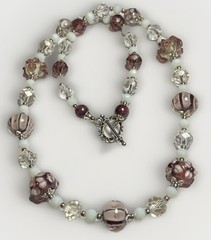 Artisan Handcrafted Art Deco Lampwork Glass Jewelry Purple Haze Necklace #3