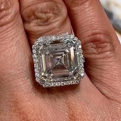 HUGE 15 Ct Treated White Diamond Solitaire Ring,Birthday Gift FREE Diamond Studs