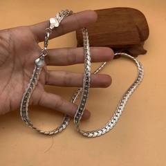 60cm Men’s Long Necklace, Miao Handmade Silver Jewelry Miao Silver Chain