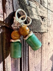 Indian Agate Dangle Earrings With Picture Jasper And Silver Spacers