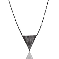 Black Rhodium 925 Sterling Silver Handmade Pointed Style Chain Pendant Jewelry