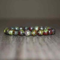 8mm Dragon Blood Stone Beads Healing Balance Reiki Women Men Stretch Bracelet
