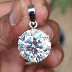RARE 12.00 Ct Certified White Diamond Solitaire Pendant-FREE Diamond Studs !