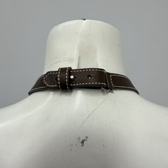 Max Mara Wood Metal & Leather Necklace Brown NWT ART TO WEAR 38″