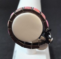 Jilzara Vintage Pink Square Wrap Bracelet Polymer Clay Beads Handmade B7