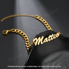Personalized Name Bracelets, 9-19cm Chain, Gold/Rose Gold/Silver Color