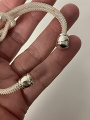 Vtg Sterling Silver 925 Twisted Knot Cable Cuff Bracelet Open Back 6.5’’ 15.592g