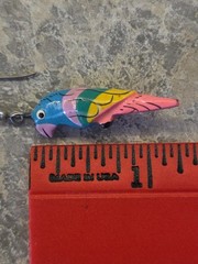 Colorful Wood Parrots Dangle Earrings Tropical 1.25″ Unique Fun