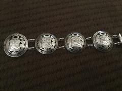RARE PERUVIAN ANTIQUE COINS BRACELET .925 STERLING SILVER 95 GRAMS!!!!