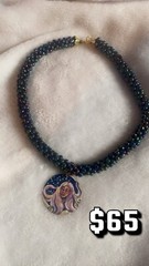 Hand Crocheted Seed Bead Empress Necklace 17”