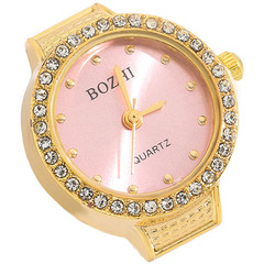 Elegant For MINI Quartz Ring Watch For Women Round Rhinestone Gold Silver Rose
