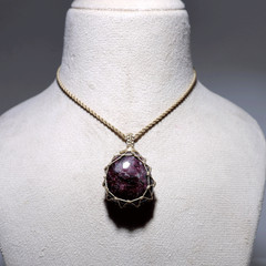 Warrior Heart Energy — Deep Red Rhodolite Garnet Necklace — Root Chakra Talisman