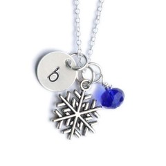 Snowflake Charm Necklace | dainty winter jewelry, sterling silver, formal