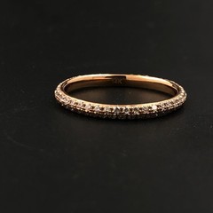 10K Solid Gold 2Row Micro Pave Full Eternity Ring Natural Diamonds 0.6‑0.8ctw