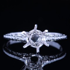 Solid 10k White/Rose/Yellow Gold Ring Prong Setting Round 6mm-6.5mm Semi Mount