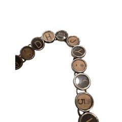 Vintage Typewriter Key Bracelet Handmade Steampunk Upcycled Artisan Jewelry