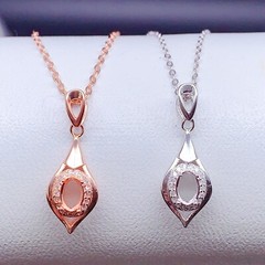 silver 925 pendant empty setting, DIY blank setting,