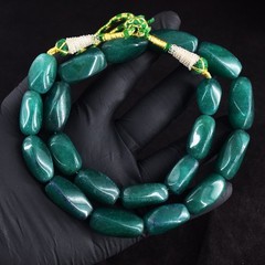 Wonderful Green Emerald Amazing Cut Ever 630.00 Cts Beaded Necklace RK 07 E765